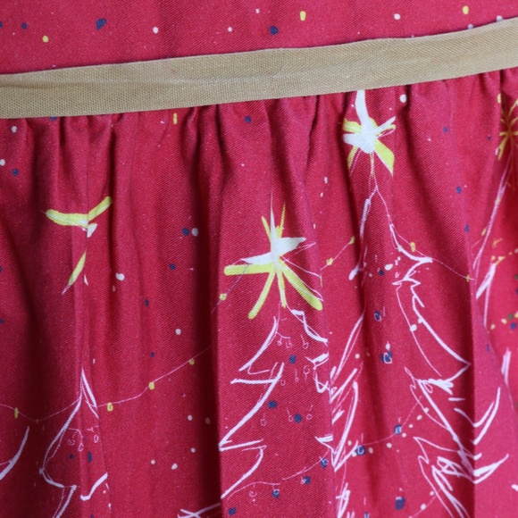 Palava Red 100% Cotton Long Sleeve Festive Holiday Christmas Dress - Picture 5 of 16